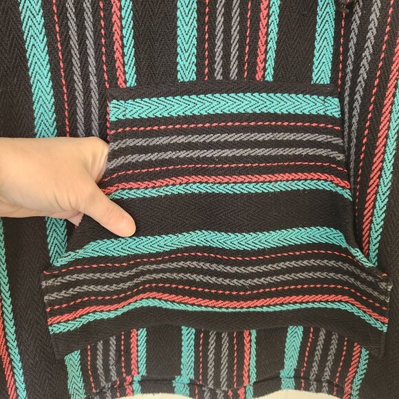 Original Senor Lopez Striped Baja Hoodie Pullover Jacket Boho Summer Beach M - Picture 4 of 10